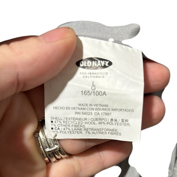 Old Navy gray Funnel Neck Wool pea coat Jacket Size Large - Picture 5 of 6